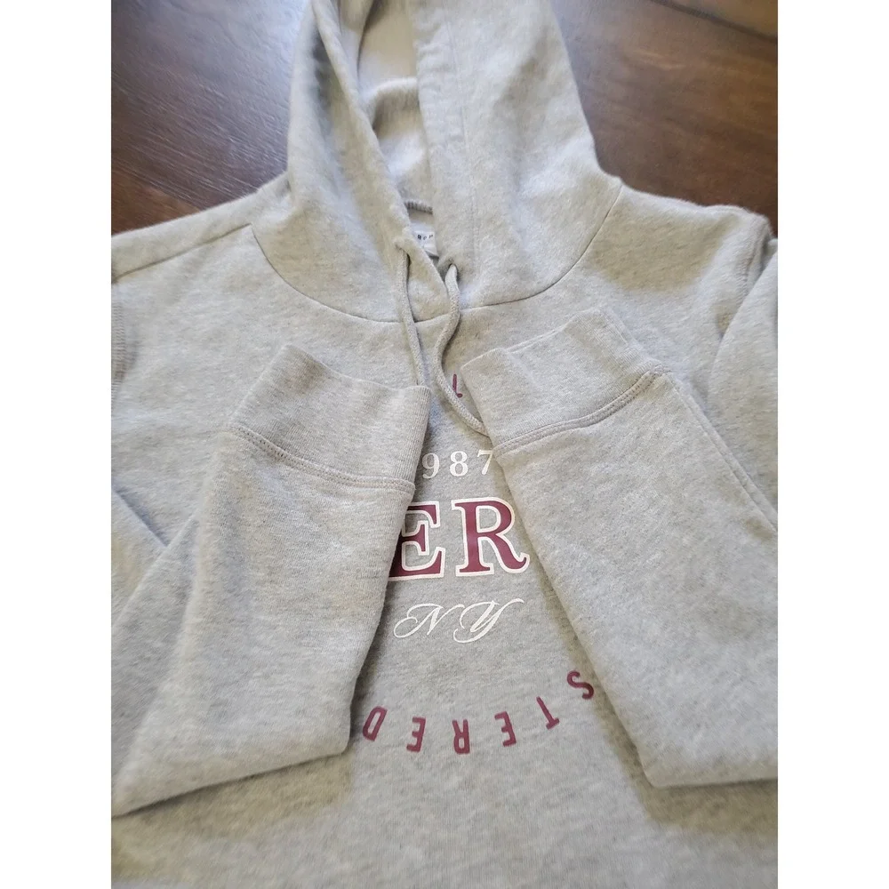 Aeropostale Womens Gray 1987 Aero Logo Hoodie Sweatshirt Pullover L - Picture 5 of 7